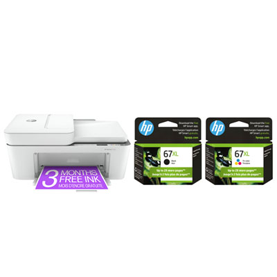 Image of HP DeskJet 4155e Wireless All-In-One Inkjet Printer with HP 67XL Black & Tri-Colour Ink