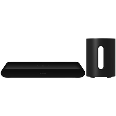 Image of Sonos Ray Sound Bar & Sonos Sub Mini Wireless Subwoofer - Black
