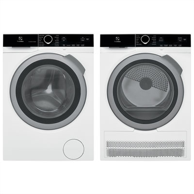 Laveuse À Vapeur À Chargement Frontal 2,4 Pi³ Et Sécheuse Électrique À Vapeur 4 Pi³ D'electrolux - Blanc Great compact washer