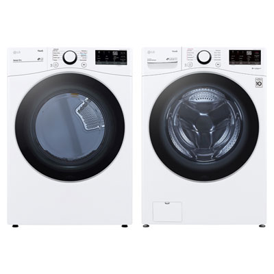 LG 5.2 Cu. Ft. Front Load Washer & 7.4 Cu. Ft. Gas Dryer - White