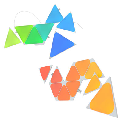 Image of Nanoleaf Shapes Triangle Panels Smarter Kit with Mini Triangle Panels Expansion Pack - 17 Panels