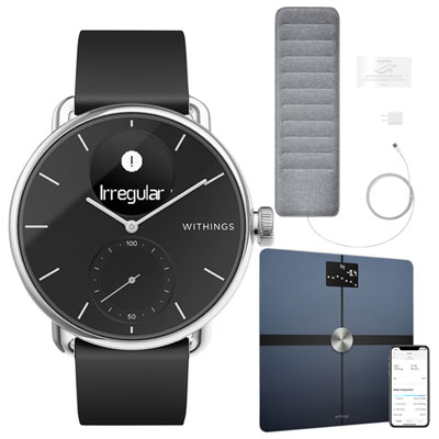 Image of Withings Connected Health Bundle - ScanWatch 42mm Hybrid Smartwatch, Sleep Tracking Mat & Body Composition Smart Scale