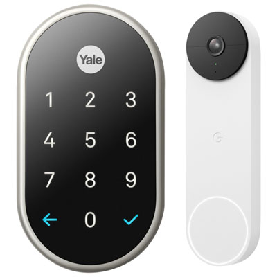 Google Wire-free Home Security Bundle - Google Nest x Yale Smart Lock & Wire-free Video Doorbell Smart lock happy landlord