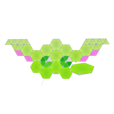 Image of Nanoleaf Baby GU - Mix Hexagon Smarter Kit, 4 Mini Triangle Expansion & 2 Hexagon Expansion Kit - 53 Panels