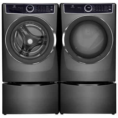 Electrolux 5.2 Cu Ft Front Load Steam Washer & 8.0 Cu Ft Electric Steam Dryer w/ 2 27" Pedestal - Grey Love it