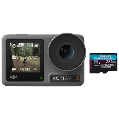 Image of DJI Osmo Action 3 Adventure Combo 4K Action Camera w/ 256GB microSDXC Memory Card - Grey