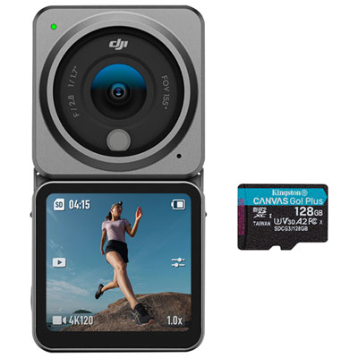 DJI Action 2 Dual-Screen Combo 4K Action Camera with 128GB 170MB/s microSDXC Memory Card