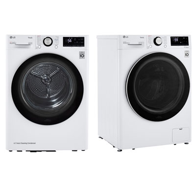 LG 2.6 Cu. Ft. High Efficiency Front Load Steam Washer & 7.3 Cu. Ft. Electric  Dryer - White