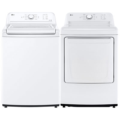 LG 4.8 Cu. Ft. High Efficiency Top Load Washer & Dryer - White