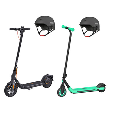 Image of Segway Ninebot KickScooter F2 Plus Electric Scooter & Electric Kid's Scooter with Adult/Kids Helmet