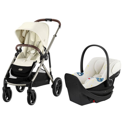 Cybex Gazelle S 2 Convertible Stroller & Aton G Swivel Infant Car Seat - Seashell Beige