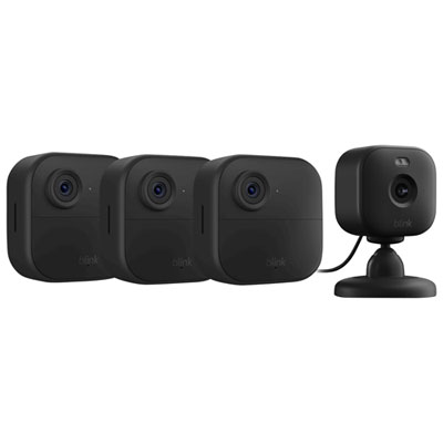 Système De Surveillance À Caméras Ip Sans Fil Hd Intégrale 1080P Outdoor 4 De Blink - Ensemble De 3 Et Caméra Mini 2- Noir