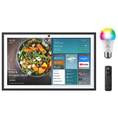 Écran Intelligent Echo Show 21 D'amazon Et Ampoule Del Intelligente Cync A19 De Ge - Multicolore