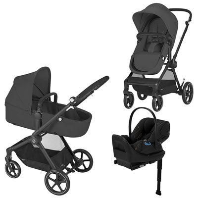 Cybex EOS 2-in-1 Convertible Stroller with Cloud G Rear-Facing Infant Car Seat - Moon Black