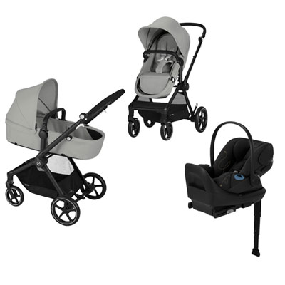 Cybex EOS 2-in-1 Convertible Stroller with Cloud G Rear-Facing Infant Car Seat - Lava Grey/Moon Black