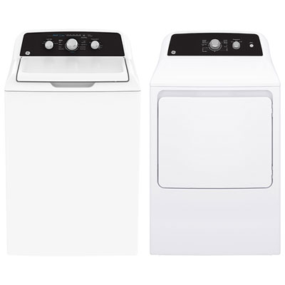 GE 4.4 Cu. Ft. Top Load Washer & 6.2 Cu. Ft. Electric Dryer - White