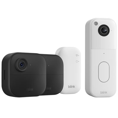 Blink Outdoor 4 Wire-Free 1080p Full HD IP Security System w/ Sync Module Core, 2 Cameras, & Wi-Fi Video Doorbell