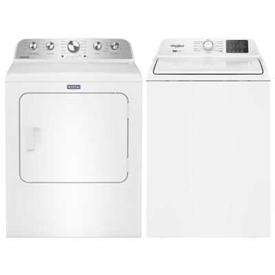Laveuse À Chargement Par Le Haut He De 4,8 Pi³ De Whirlpool Et Sécheuse À Gaz À Vapeur De 7 Pi³ Pet Pro - Blanc