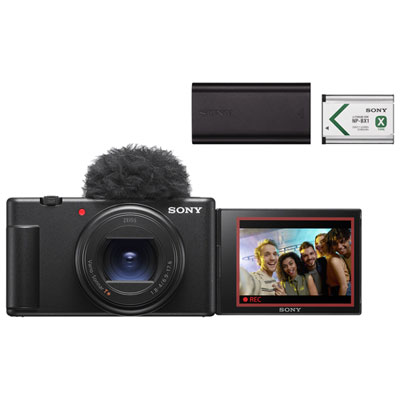 Sony ZV-1 II Content Creator Vlogger Camera with 18-50mm Lens & Lithium-Ion Rechargeable Battery - Black