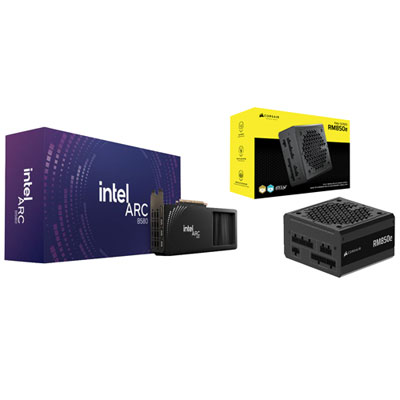 Carte Graphique Arc B580 Gddr6 12 Go D'intel Avec Bloc D'alimentation Modulaire Atx 850 W