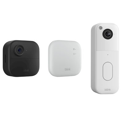 Blink Outdoor 4 Wire-Free 1080p Full HD Add-On IP Security Camera & Sync Module XR Range Extender/System Hub & Wi-Fi Video Doorbell