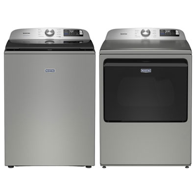 Maytag 6.0 Cu. Ft. High Efficiency Top Load Washer & 7.4 Cu. Ft. Electric Dryer - Silver
