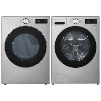 LG 5.8 Cu. Ft. High Efficiency Front Load Steam Washer & 7.4 Cu. Ft. Electric Steam Dryer - Graphite Steel