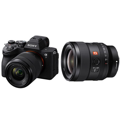 Appareil Photo Sans Miroir Plein Format Alpha 7 V De Sony Avec Objectif 28-70 Mm Et Objectif À Focale Fixe Grand-Angle Premium G Master 24 Mm F/1,4