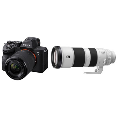 Appareil Photo Sans Miroir Plein Format Alpha 7 Iv De Sony Avec Objectif 28-70 Mm Et Zoom Super-Téléobjectif Fe 200-600 Mm F/5,6-6,3 G Oss