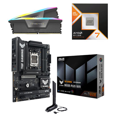 Corsair Vengeance RGB 32GB DDR5 6000MHz Desktop Memory, AMD Ryzen 7 9800X3D Processor & ASUS TUF Gaming B650E-PLUS Motherboard