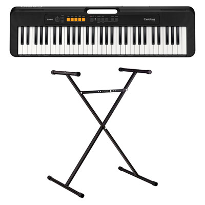Casio CT-S100 61-Key Electric Keyboard with ARST Keyboard Stand - Black