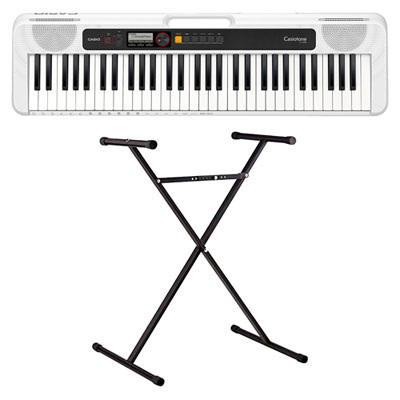 Casio CT-S200 61-Key Electric Keyboard with ARST Keyboard Stand - White