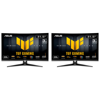 "ASUS TUF 32"" Curved 1080p HD LCD Gaming Monitor (VG32VQM5B) - Set of 2"