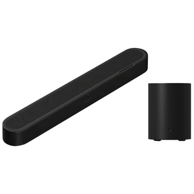 Sonos Beam Ultra 7.1.2 Channel Smart Soundbar & Sonos Sub Mini Wireless Subwoofer (Pair) - Black