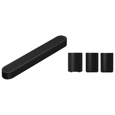 Sonos Beam Ultra 7.1.2 Channel Smart Soundbar & Sub Mini Wireless Subwoofer & Era 100 WiFi/Bluetooth Smart Speaker (Pair) -Black