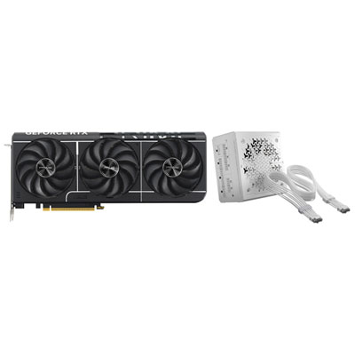 ASUS Prime NVIDIA GeForce RTX 5080 16GB Video Card & Corsair RM1000e 1000-Watts ATX Modular Power Supply - White