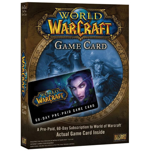 Carte de jeu en ligne de 60 jours pour World of Warcraft