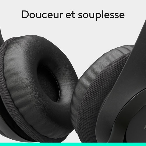 Casque d'écoute avec fil H390 de Logitech avec micro à suppression du bruit - Noir