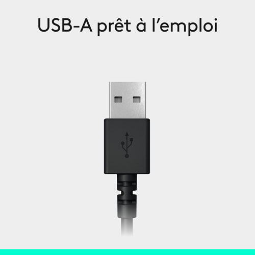 Casque d'écoute avec fil H390 de Logitech avec micro à suppression du bruit - Noir