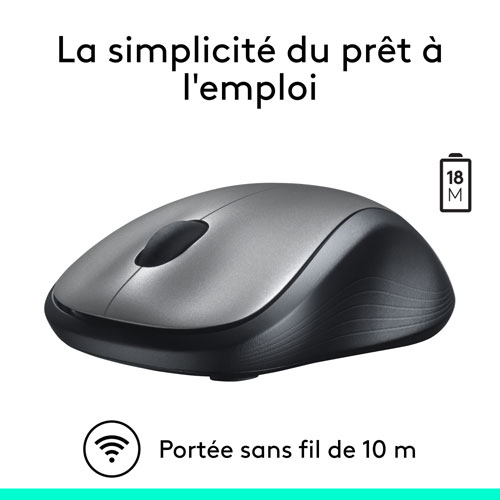 Souris ambidextre sans fil M310 de Logitech - Argenté