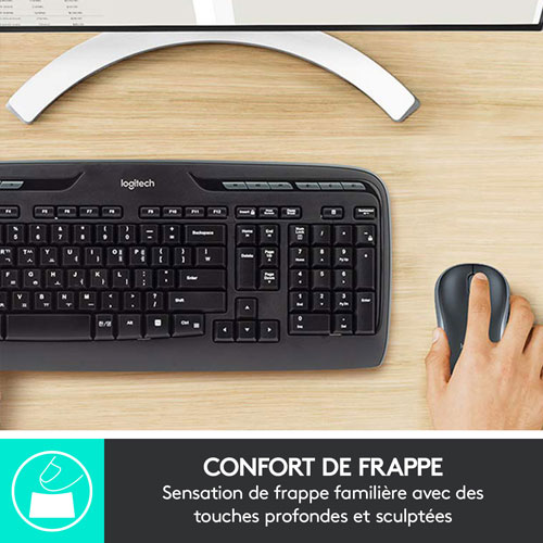 Ensemble avec clavier et souris sans fil MK320 de Logitech