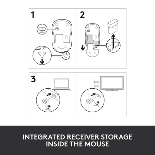 Logitech M185 Wireless Optical Mouse - Grey