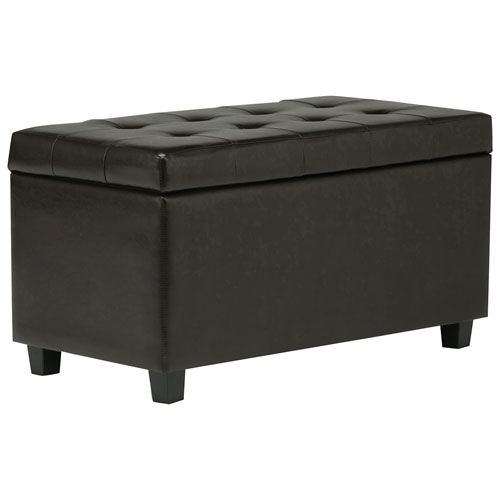 Simpli Home Cosmopolitan Storage Ottoman (S38) Ottomans Best Buy Canada