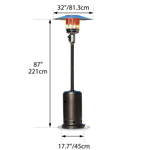 Paramount Propane Patio Heater (PH-S-112 MK) - Mocha