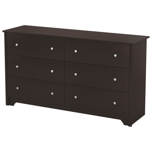 Vito Contemporary 6 Drawer Dresser Chocolate Brown Best Buy Canada