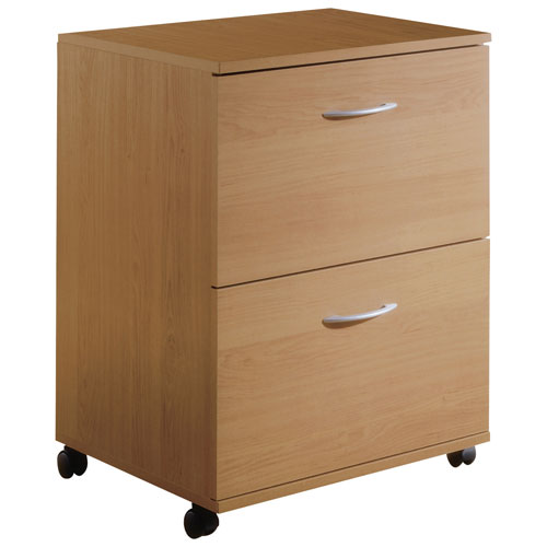 Essentials Contemporary 2 Drawer Mobile File Cabinet Maple Brown