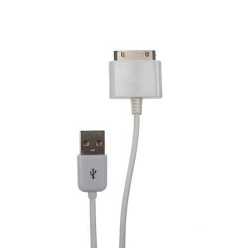 Logiix 1m 30-Pin Connector to USB Sync and Charge Cable - White