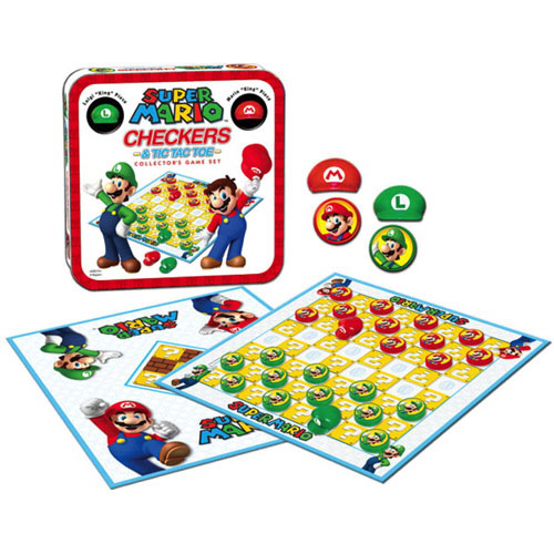 Super Mario Checkers & Tic Tac Toe Collector's Game Set