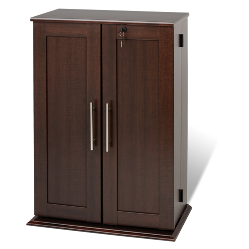 33.3" 11-Shelf Media Storage Cabinet - Espresso Brown