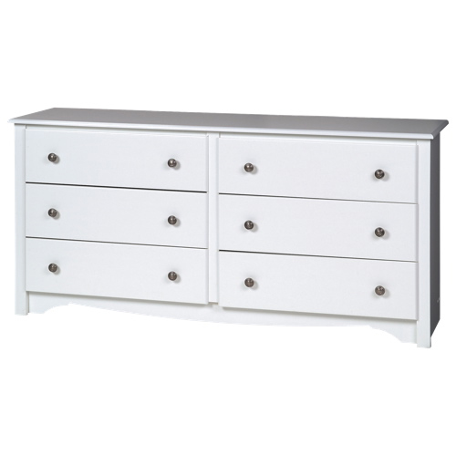 Prepac Monterey Contemporary 6 Drawer Dresser White Best Buy